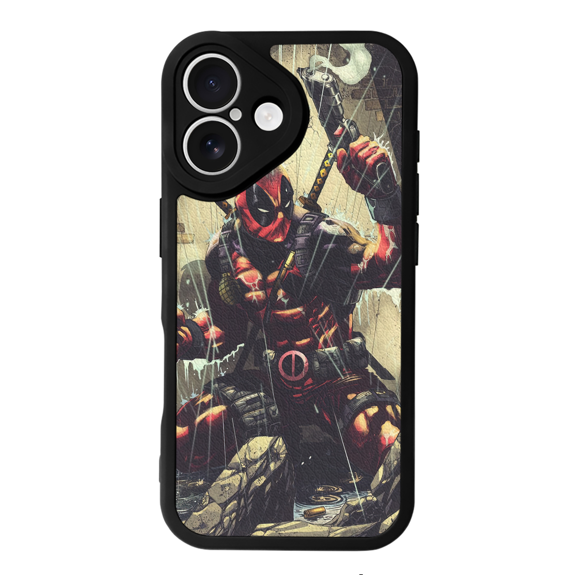 （画像用） Deadpool デッドプール 【iPhone 16シリーズ対応】シリコンスマホケース（レザー調） 材質：シリコン